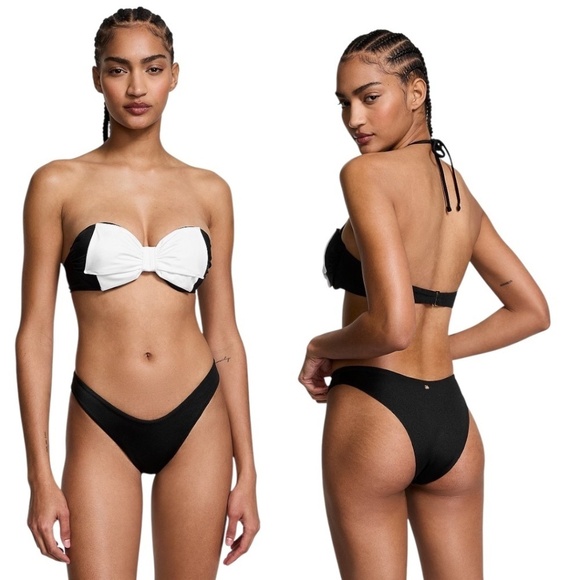 VICTORIA'S SECRET SWIM Brazilian Bikini Bottom in Black Size S - NWT - Picture 1 of 5